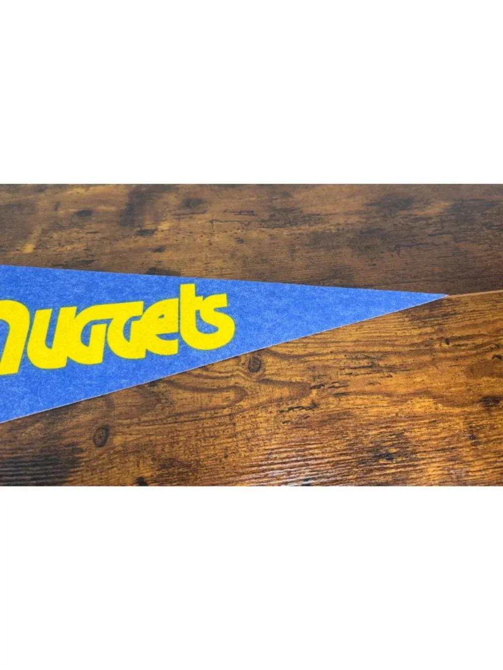 Vintage Denver Nuggets NBA Pennant With Skyline Logo & Rainbow Design